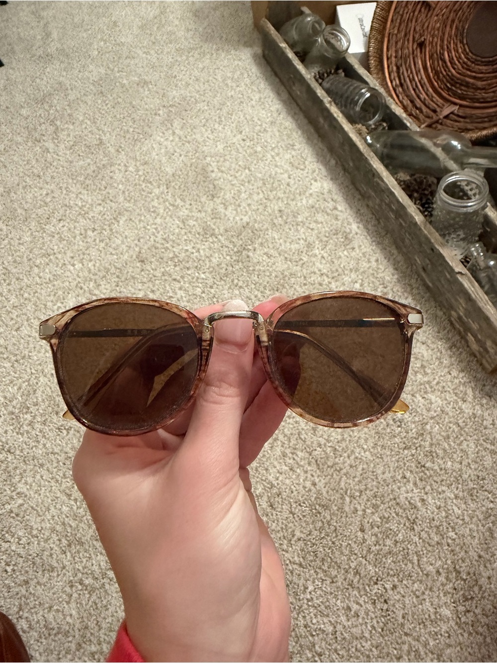 Women's Brown Round Sunglasses - Unbranded